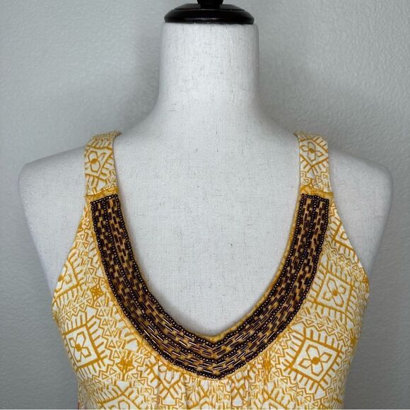 Apt. 9 Boho Geometric Print V-neck Beaded Tank Top - Picture 3 of 11